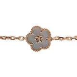 Van Cleef & Arpels Lucky Spring 5 Motif Bracelet Carnelian, Mother of Pearl & Onyx 18K Rose Gold