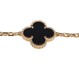 Van Cleef & Arpels Vintage Alhambra 5 Motif Bracelet Onyx 18K Yellow Gold