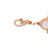 Van Cleef & Arpels Limited Edition Seoul Maison Vintage Alhambra 5 Motif Bracelet White Mother of Pearl & 18K Rose Gold Hardware