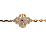 Van Cleef & Arpels Vintage Alhambra 5 Motif Bracelet Turquoise Diamonds & 18K Yellow Gold Hardware