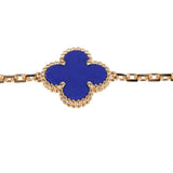 Van Cleef & Arpels Vintage Alhambra 5 Motif Bracelet Lapis Lazuli Diamonds & 18K Yellow Gold Hardware Payment 1 of 2