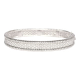 Pre-owned Van Cleef & Arpels Medium Perlee Bracelet Diamonds & 18K White Gold Hardware