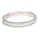 Pre-owned Van Cleef & Arpels Medium Perlee Bracelet Diamonds & 18K White Gold Hardware