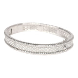 Pre-owned Van Cleef & Arpels Medium Perlee Bracelet Diamonds & 18K White Gold Hardware