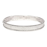 Pre-owned Van Cleef & Arpels Medium Perlee Bracelet Diamonds & 18K White Gold Hardware