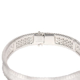 Pre-owned Van Cleef & Arpels Medium Perlee Bracelet Diamonds & 18K White Gold Hardware