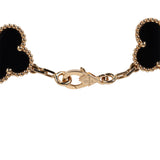 Van Cleef & Arpels Vintage Alhambra 5 Motif Bracelet Onyx 18K Yellow Gold