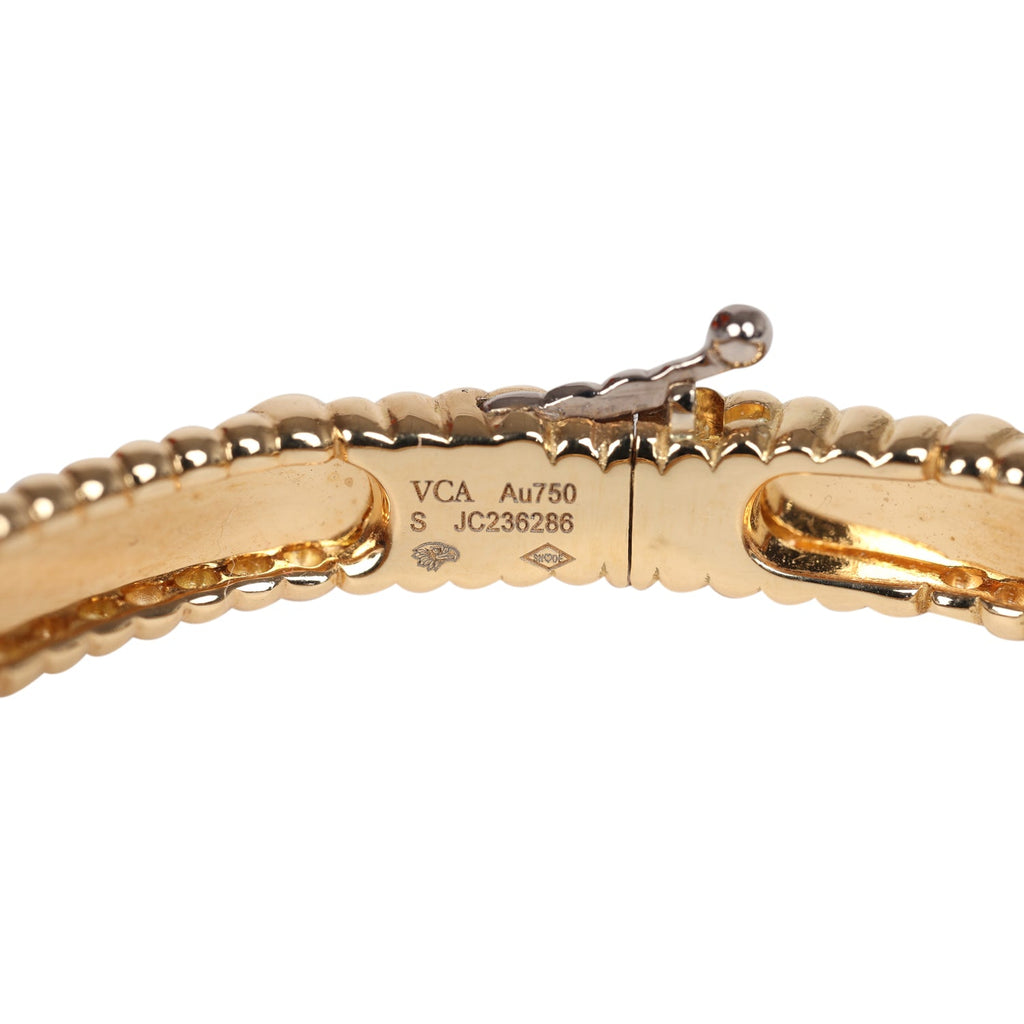 Van Cleef Arpels Small Perlee Sweet Clovers Bracelet Diamonds 18K Yellow Gold Hardware Gold New and Never worn 18k Yellow Gold/Diamonds