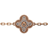 Van Cleef & Arpels Vintage Alhambra 5 Motif Bracelet Mother of Pearl Diamonds & 18K Rose Gold Hardware