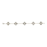 Van Cleef & Arpels Vintage Alhambra 5 Motif Bracelet Guilloché 18K White Gold Hardware