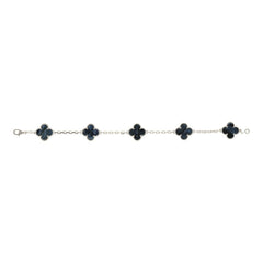 Van Cleef & Arpels Vintage Alhambra 5 Motif Bracelet Pietersite 18K White Gold