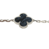 Van Cleef & Arpels Vintage Alhambra 5 Motif Bracelet Pietersite 18K White Gold