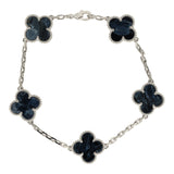 Van Cleef & Arpels Vintage Alhambra 5 Motif Bracelet Pietersite 18K White Gold