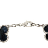 Van Cleef & Arpels Vintage Alhambra 5 Motif Bracelet Pietersite 18K White Gold