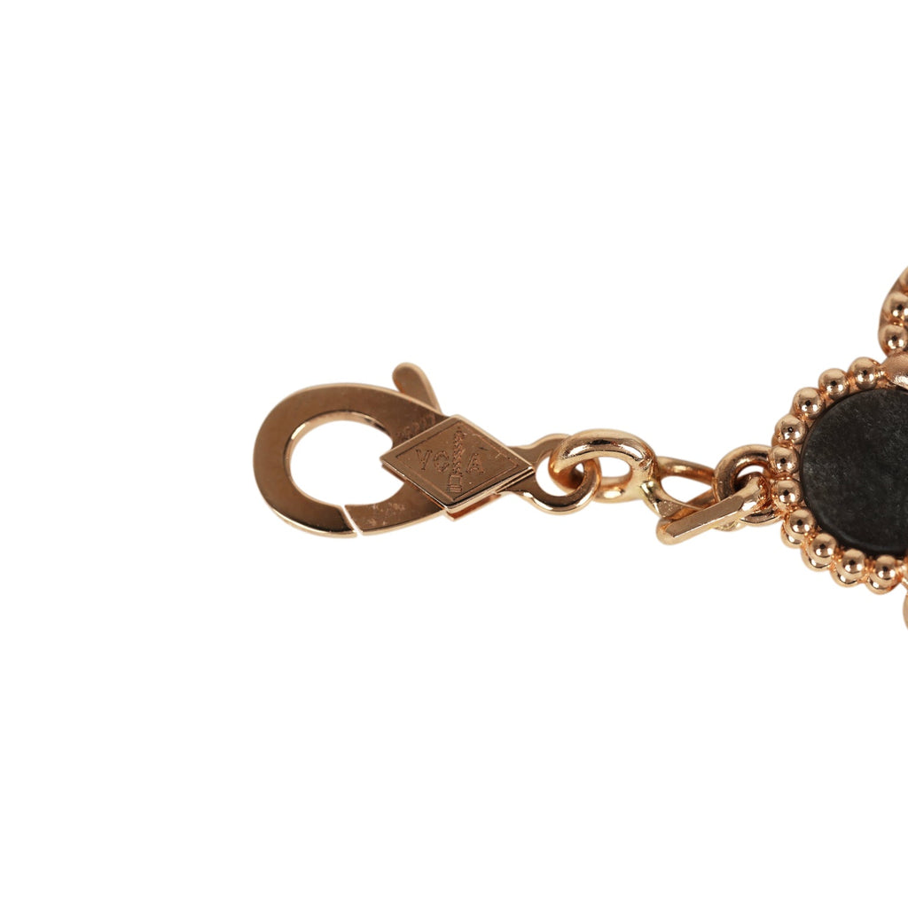Van Cleef & Arpels Vintage Alhambra 5 Motif Bracelet Silver Obsidian 1