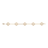Van Cleef & Arpels Vintage Alhambra Rock Candy Crystal Bracelet 5 Motifs 18K Yellow Gold - Thumbnail View 2