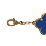 Pre-owned Van Cleef & Arpels Vintage Alhambra 5 Motif Bracelet Blue Agate 18K Yellow Gold Hardware