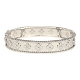 Van Cleef & Arpels Small Perlee Diamond Bracelet 18K White Gold Hardware & Diamonds