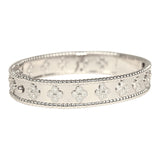 Van Cleef & Arpels Small Perlee Diamond Bracelet 18K White Gold Hardware & Diamonds