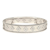 Van Cleef & Arpels Small Perlee Diamond Bracelet 18K White Gold Hardware & Diamonds