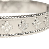 Van Cleef & Arpels Small Perlee Diamond Bracelet 18K White Gold Hardware & Diamonds