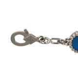 Pre-owned Van Cleef & Arpels Vintage Alhambra 5 Motif Bracelet Blue Agate 18K White Gold Hardware - Thumbnail View 4