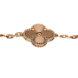 Van Cleef & Arpels Vintage Alhambra 5 Motifs Bracelet Carnelian Guilloche 18K Rose Gold - Thumbnail View 4