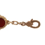Van Cleef & Arpels Vintage Alhambra 5 Motifs Bracelet Carnelian Guilloche 18K Rose Gold - Thumbnail View 5