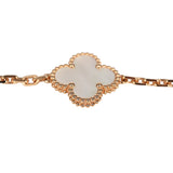 Van Cleef & Arpels Limited Edition Seoul Maison Vintage Alhambra 5 Motif Bracelet White Mother of Pearl & 18K Rose Gold Hardware - Thumbnail View 4