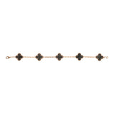Van Cleef & Arpels Vintage Alhambra 5 Motif Bracelet Silver Obsidian 18K Rose Gold - Thumbnail View 2
