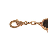Van Cleef & Arpels Vintage Alhambra 5 Motif Bracelet Silver Obsidian 18K Rose Gold - Thumbnail View 4