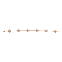 Pre-owned Van Cleef & Arpels Sweet Alhambra 6 Motif Bracelet Guilloché 18K Rose Gold