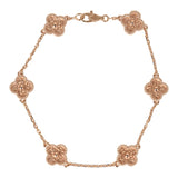 Pre-owned Van Cleef & Arpels Sweet Alhambra 6 Motif Bracelet Guilloché 18K Rose Gold - Thumbnail View 1