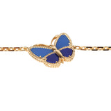 Van Cleef & Arpels Lucky Spring Butterfly 5 Motif Bracelet Lapis Lazuli, Mother of Pearl, Green Agate 18K Yellow Gold - Thumbnail View 3