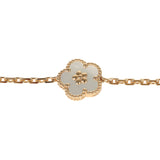 Van Cleef & Arpels Lucky Spring Butterfly 5 Motif Bracelet Lapis Lazuli, Mother of Pearl, Green Agate 18K Yellow Gold - Thumbnail View 6