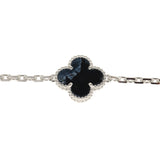 Van Cleef & Arpels Vintage Alhambra 5 Motif Bracelet Pietersite 18K White Gold - Thumbnail View 3