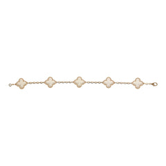 Pre-owned Van Cleef & Arpels Vintage Alhambra Rock Candy Crystal Bracelet 5 Motifs 18K Yellow Gold