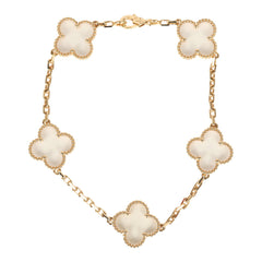 Pre-owned Van Cleef & Arpels Vintage Alhambra Rock Candy Crystal Bracelet 5 Motifs 18K Yellow Gold