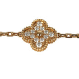 Van Cleef & Arpels Limited Edition "Vendome" Vintage Alhambra Diamond Bracelet and Blue Sevres Porcelain 18K Yellow Gold - Thumbnail View 3