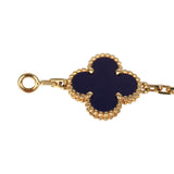 Van Cleef & Arpels Limited Edition "Vendome" Vintage Alhambra Diamond Bracelet and Blue Sevres Porcelain 18K Yellow Gold - Thumbnail View 5