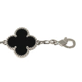 Van Cleef & Arpels Vintage Alhambra 5 Motif Bracelet Onyx Diamonds and 18K White Gold - Thumbnail View 6
