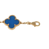 Pre-owned Van Cleef & Arpels Vintage Alhambra 5 Motif Bracelet Blue Agate 18K Yellow Gold - Thumbnail View 5