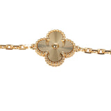 Van Cleef & Arpels Vintage Alhambra 5 Motif Bracelet Diamonds 18K Yellow Gold Guilloche - Thumbnail View 4