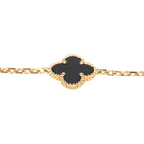 Van Cleef & Arpels Vintage Alhambra 5 Motif Bracelet Onyx 18K Yellow Gold - Thumbnail View 3