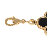 Van Cleef & Arpels Vintage Alhambra 5 Motif Bracelet Onyx 18K Yellow Gold - Thumbnail View 4