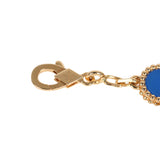 Van Cleef & Arpels Vintage Alhambra 5 Motif Bracelet Blue Agate 18K Yellow Gold - Thumbnail View 4