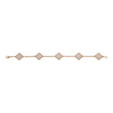 Van Cleef & Arpels Vintage Alhambra Bracelet 5 Motif Rock Crystal 18K Yellow Gold - Thumbnail View 2