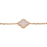 Van Cleef & Arpels Vintage Alhambra Bracelet 5 Motif Rock Crystal 18K Yellow Gold - Thumbnail View 3