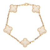 Van Cleef & Arpels Vintage Alhambra Bracelet 5 Motif Rock Crystal 18K Yellow Gold - Thumbnail View 1