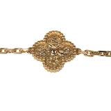 Van Cleef & Arpels Vintage Alhambra 5 Motif Bracelet Hammered 18K Yellow Gold Hardware - Thumbnail View 3
